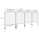 '-Outsunny 4 Pack Garden Fencing for Yard, Decorative Fence Panels as Animal Barrier and Flower Edging, Swirls - Outdoor Style Company