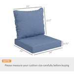 '-Outsunny 4 Patio Chair Cushions with Seat & Backrest, Fade Resistant Seat Replacement Cushion Set, Blue - Outdoor Style Company