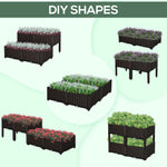 '-Outsunny 4 Piece Plastic Garden Bed, with Legs and Drainage Hole, Self-Watering and DIY, to Grow Flowers, Herbs & Vegetables, Brown | Aosom.com - Outdoor Style Company