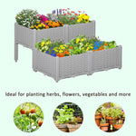 '-Outsunny 4-Piece Raised Garden Bed with Legs, Self-Watering Raised Garden Planter to Grow Flowers, Herbs & Vegetables, Gray - Outdoor Style Company