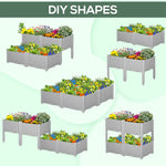 '-Outsunny 4-Piece Raised Garden Bed with Legs, Self-Watering Raised Garden Planter to Grow Flowers, Herbs & Vegetables, Gray - Outdoor Style Company