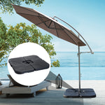 '-Outsunny 4 Pieces Cantilever Patio Umbrella Base Stand, Outdoor Offset Umbrella Weight Plates, 158 lb Capacity Sand or 60 Liter Capacity Water, Black - Outdoor Style Company