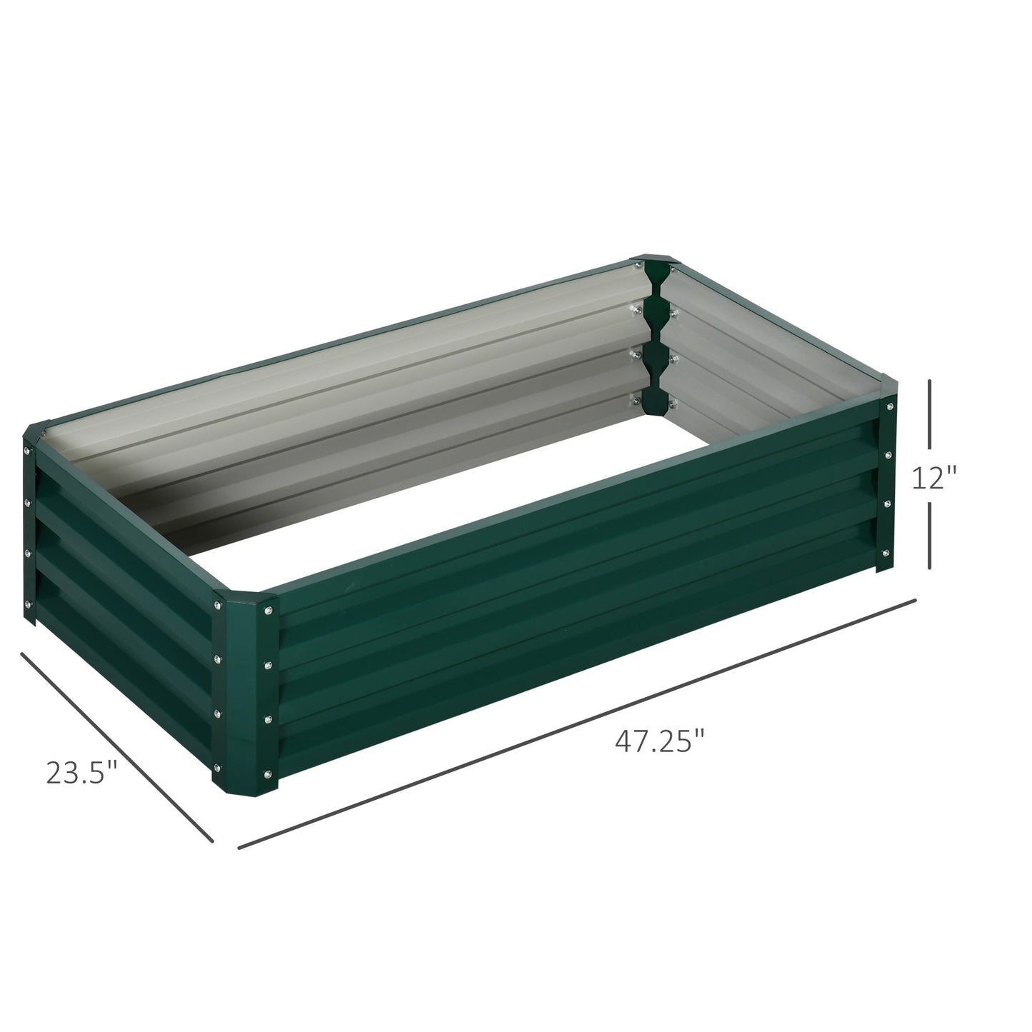 '-Outsunny 4' x 2' x 1' Raised Garden Bed Box with Weatherized Steel Frame for Vegetables, Flowers, & Herbs, Green - Outdoor Style Company