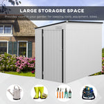 -Outsunny 4' x 8' Lean to Garden Storage Shed, Outdoor Metal Tool House with Lockable Door Vents for Backyard Patio Lawn, White - Outdoor Style Company