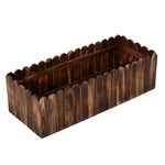 '-Outsunny 40" x 16" x 12" Raised Planter Box Garden Scalloped Edge Wooden - Outdoor Style Company