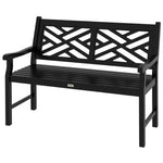 '-Outsunny 43.25" Outdoor Garden Bench, Wooden Bench, Poplar Slatted Frame Furniture for Patio, Park, Porch, Lawn, Yard, Deck, Black - Outdoor Style Company