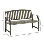 '-Outsunny 46" Outdoor Garden Bench, Metal Bench, Steel Slatted Frame Furniture for Patio, Park, Porch, Lawn, Yard, Deck, Black - Outdoor Style Company