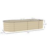 -Outsunny 4.9 x 2 x 1ft Galvanized Raised Garden Bed Kit, Metal Planter Box with Safety Edging, Cream - Outdoor Style Company