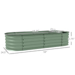 '-Outsunny 4.9 x 2 x 1ft Galvanized Raised Garden Bed Kit, Metal Planter Box with Safety Edging, Green - Outdoor Style Company