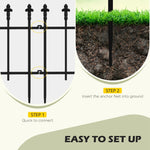 '-Outsunny 5 Pack Garden Fencing for Yard, Decorative Fence Panels as Flower Edging, Black - Outdoor Style Company