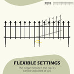 '-Outsunny 5 Pack Garden Fencing for Yard, Decorative Fence Panels as Flower Edging, Black - Outdoor Style Company