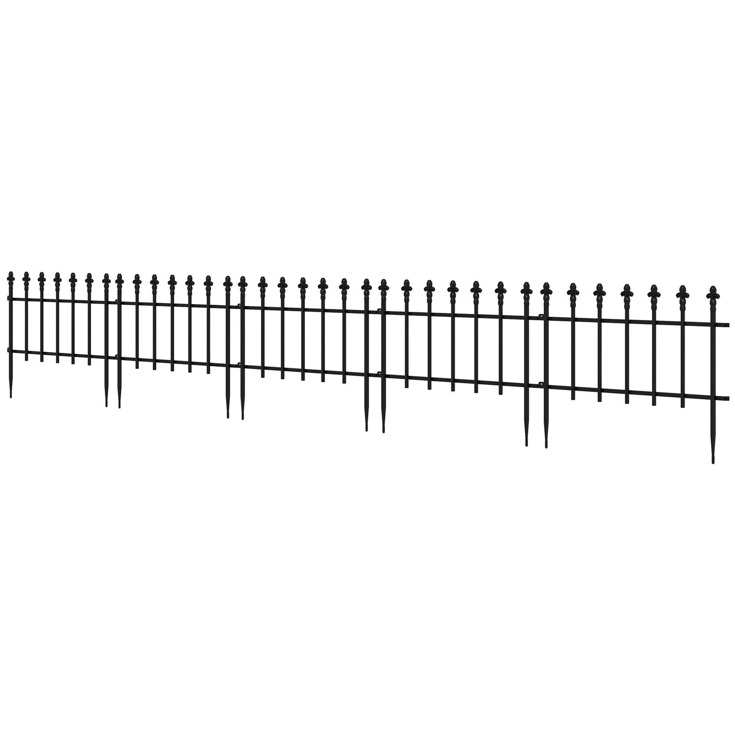 '-Outsunny 5 Pack Garden Fencing for Yard, Decorative Fence Panels as Flower Edging, Black - Outdoor Style Company