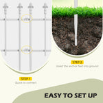 '-Outsunny 5 Pack Garden Fencing for Yard, Decorative Fence Panels as Flower Edging, White - Outdoor Style Company