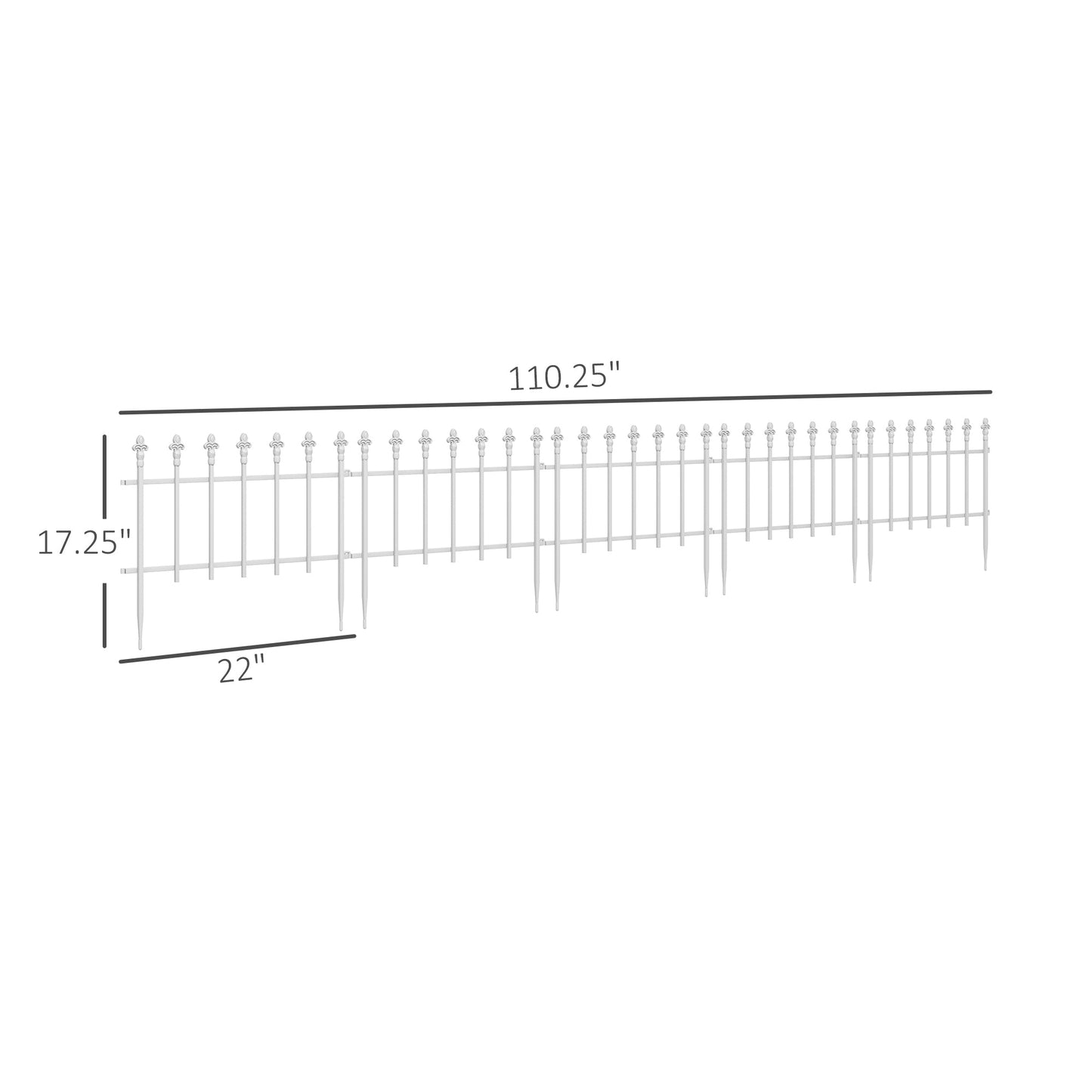 '-Outsunny 5 Pack Garden Fencing for Yard, Decorative Fence Panels as Flower Edging, White - Outdoor Style Company