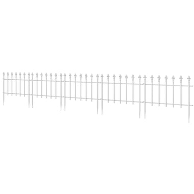 '-Outsunny 5 Pack Garden Fencing for Yard, Decorative Fence Panels as Flower Edging, White - Outdoor Style Company