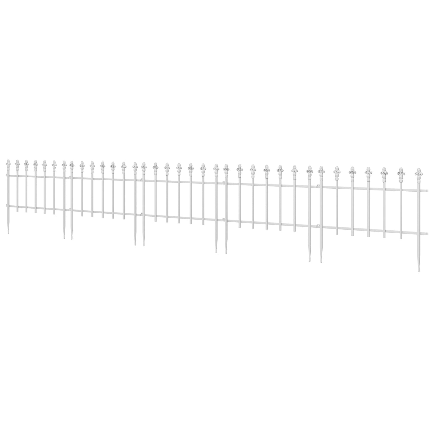 '-Outsunny 5 Pack Garden Fencing for Yard, Decorative Fence Panels as Flower Edging, White - Outdoor Style Company