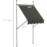 '-Outsunny 5' x 4' Manual Retractable Awning, Non-Screw Freestanding Patio Awning, UV Resistant, for Window or Door, Dark Gray - Outdoor Style Company