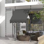 '-Outsunny 5' x 4' Manual Retractable Awning, Non-Screw Freestanding Patio Awning, UV Resistant, for Window or Door, Dark Gray - Outdoor Style Company