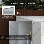 -Outsunny 5' x 9' Outdoor Storage Shed, Lean to Shed with Foundation, Lockable Doors & Gloves for Patio Lawn Backyard, White - Outdoor Style Company