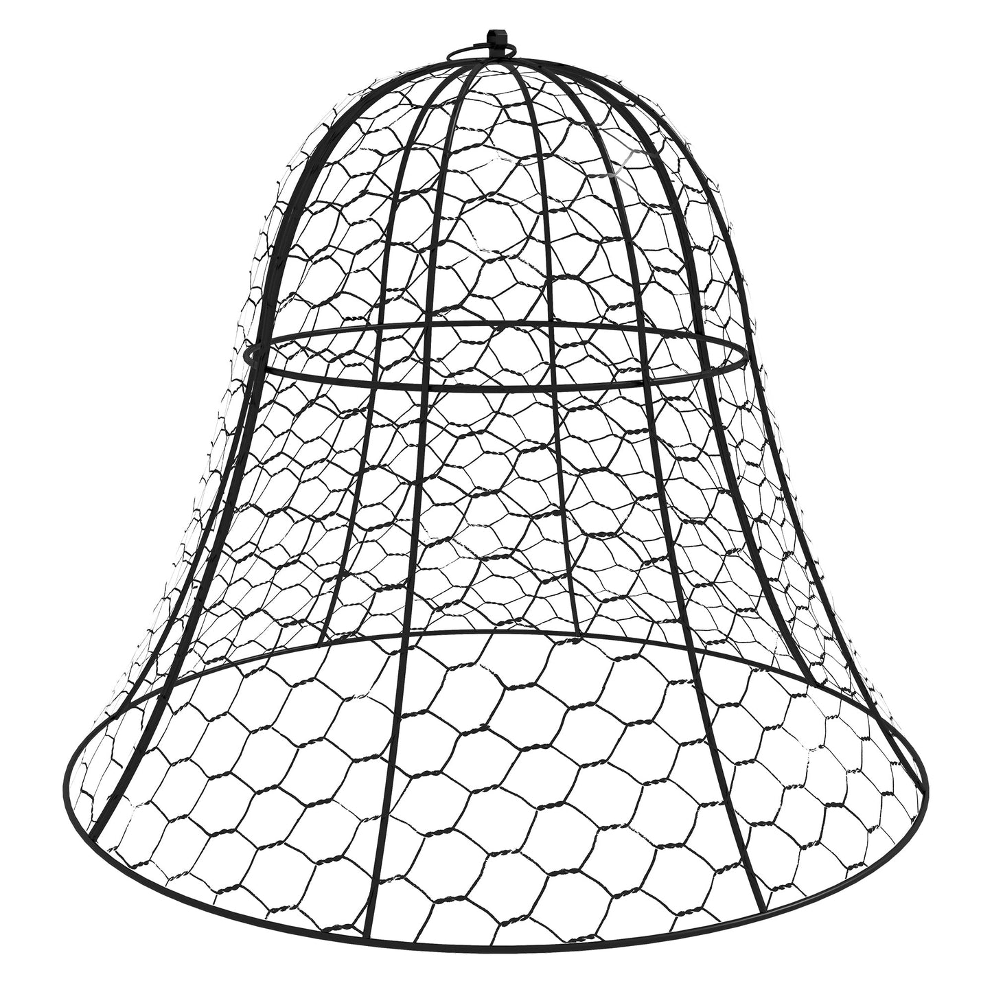 '-Outsunny 6 Pack Garden Cloches for Plants, 16" x 13" Metal Crop Cage, Plant Cages to Keep Animals Out, Black - Outdoor Style Company