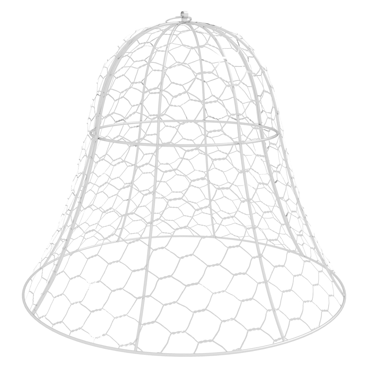 '-Outsunny 6 Pack Garden Cloches for Plants, 16" x 13" Metal Crop Cage, Plant Cages to Keep Animals Out, White - Outdoor Style Company