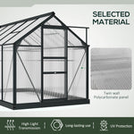 '-Outsunny 6' x 10' x 7' Polycarbonate Greenhouse, Heavy Duty Outdoor Aluminum Greenhouse Kit with Vent and Door for Backyard Garden, Gray - Outdoor Style Company