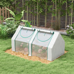 '-Outsunny 6' x 3' x 3' Portable Greenhouse, Garden Hot House with Two PE/PVC Covers and 2 Roll Up Windows, Clear - Outdoor Style Company