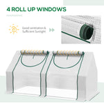 '-Outsunny 6' x 3' x 3' Portable Greenhouse, Garden Hot House with Two PE/PVC Covers and 2 Roll Up Windows, Clear - Outdoor Style Company