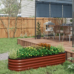 '-Outsunny 6.4 x 2 x 1.4ft Galvanized Raised Beds, Metal Garden Beds with Safety Edging, Brown - Outdoor Style Company