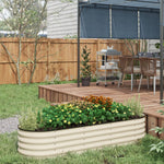 '-Outsunny 6.4 x 2 x 1.4ft Galvanized Raised Beds, Metal Garden Beds with Safety Edging, Cream - Outdoor Style Company