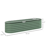 '-Outsunny 6.4 x 2 x 1.4ft Galvanized Raised Beds, Metal Garden Beds with Safety Edging, Green - Outdoor Style Company