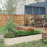 '-Outsunny 7.9' x 2' x 1.4' Galvanized Raised Beds, Metal Garden Beds with Safety Edging, Cream - Outdoor Style Company