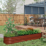 '-Outsunny 7.9 x 2 x 1.4ft Galvanized Raised Beds, Metal Garden Beds with Safety Edging, Brown - Outdoor Style Company