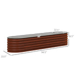 '-Outsunny 7.9 x 2 x 1.4ft Galvanized Raised Beds, Metal Garden Beds with Safety Edging, Brown - Outdoor Style Company