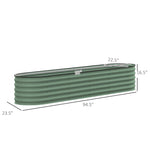 '-Outsunny 7.9 x 2 x 1.4ft Galvanized Raised Beds, Metal Garden Beds with Safety Edging, Green - Outdoor Style Company