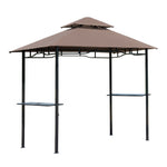 '-Outsunny 8' Patio BBQ Grill Gazebo Canopy with 2 Tier, Flame Retardant Cover, Large Storage Work Platform and Stylish Utility - Outdoor Style Company