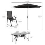 '-Outsunny 8 Pieces Patio Furniture Set with 9Ft Patio Umbrella, Outdoor Dining Table and Chairs, Black - Outdoor Style Company