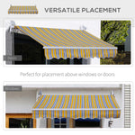 '-Outsunny 8' x 7' Manual Retractable Sun Shade Patio Awning - Mixed Color - Outdoor Style Company