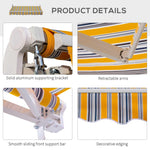 '-Outsunny 8' x 7' Manual Retractable Sun Shade Patio Awning - Mixed Color - Outdoor Style Company
