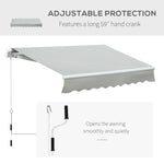 '-Outsunny 8' x 7' Patio Manual Retractable Awning, Outdoor Patio Sun Shade w/ Crank Handle, Deck Window Cover, Gray - Outdoor Style Company