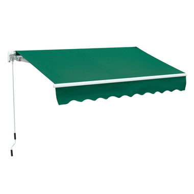 '-Outsunny 8' x 7' Patio Manual Retractable Awning, Outdoor Patio Sun Shade w/ Crank Handle, Deck Window Cover, Green - Outdoor Style Company