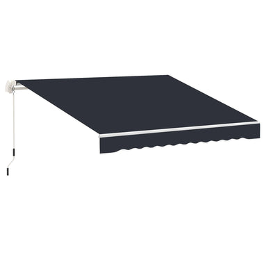 '-Outsunny 8' x 7' Patio Retractable Awning, Manual Exterior Sun Shade Deck Window Cover, Black - Outdoor Style Company