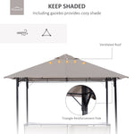 '-Outsunny 8' x 8' 3 Piece Outdoor Furniture Covered Gazebo Patio Bar Set - Outdoor Style Company