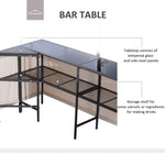 '-Outsunny 8' x 8' 3 Piece Outdoor Furniture Covered Gazebo Patio Bar Set - Outdoor Style Company