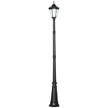 '-Outsunny 94.5" solar lamp outdoor Post Light, Solar Powdered Vintage Street Lights for Garden, Lawn, Pathway, Driveway, Black - Outdoor Style Company