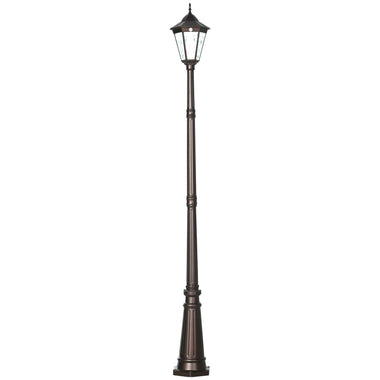 '-Outsunny 94.5" solar lamp outdoor Post Light, Solar Powdered Vintage Street Lights for Garden, Lawn, Pathway, Driveway, Brown - Outdoor Style Company