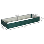 '-Outsunny 95" x 36" x 12" Galvanized Raised Garden Bed, Metal Elevated Planter Box, Easy DIY and Cleaning for Growing Flowers, Herbs, Succulents, Green - Outdoor Style Company