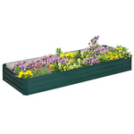 '-Outsunny 95" x 36" x 12" Galvanized Raised Garden Bed, Metal Elevated Planter Box, Easy DIY and Cleaning for Growing Flowers, Herbs, Succulents, Green - Outdoor Style Company