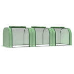 '-Outsunny 9.7' x 3' x 2.5' Portable High Tunnel Greenhouse, Hot House with 3 Zippered Doors, Water/UV Fighting PE Cover - Outdoor Style Company