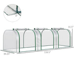 '-Outsunny 9.7' x 3' x 2.5' Small Greenhouse, Portable Tunnel Greenhouse with 3 Zippered Doors, Water/UV Fighting PVC Cover - Outdoor Style Company